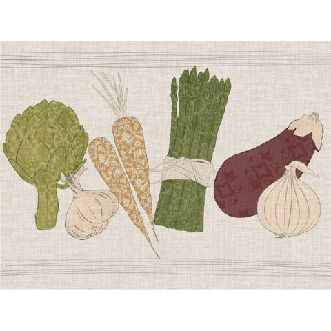 Contour Fruits and Veggies II Gold Ornate Wood Framed Art Print with Double Matting by Vision Studio