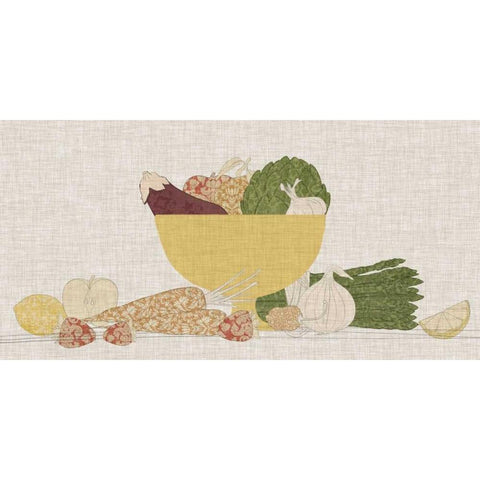 Contour Fruits and Veggies III Gold Ornate Wood Framed Art Print with Double Matting by Vision Studio