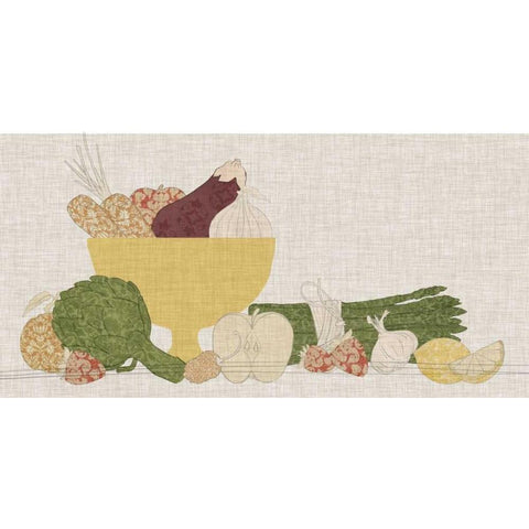 Contour Fruits and Veggies IV Gold Ornate Wood Framed Art Print with Double Matting by Vision Studio