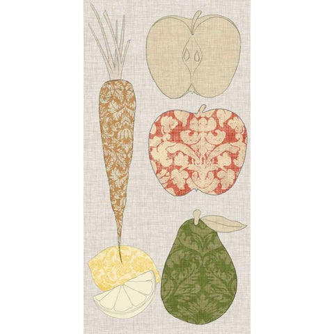 Contour Fruits and Veggies VII Gold Ornate Wood Framed Art Print with Double Matting by Vision Studio