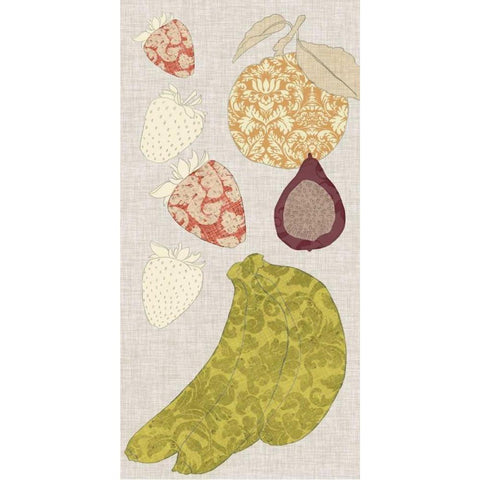 Contour Fruits and Veggies VIII White Modern Wood Framed Art Print by Vision Studio