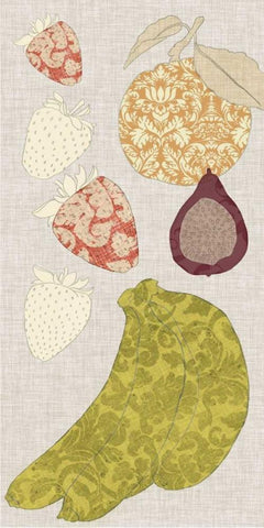 Contour Fruits and Veggies VIII White Modern Wood Framed Art Print with Double Matting by Vision Studio