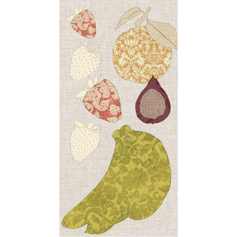 Contour Fruits and Veggies VIII Black Modern Wood Framed Art Print with Double Matting by Vision Studio
