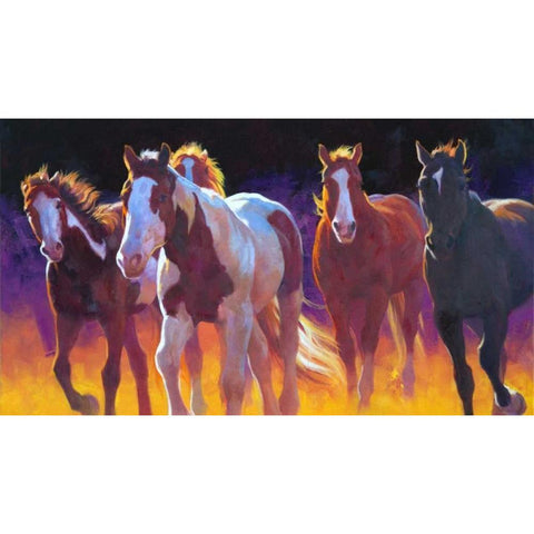 Whitefish Morning Gold Ornate Wood Framed Art Print with Double Matting by Chapman, Julie