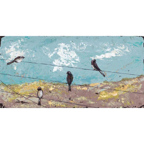 Highwire Act Black Modern Wood Framed Art Print with Double Matting by Reynolds, Jade