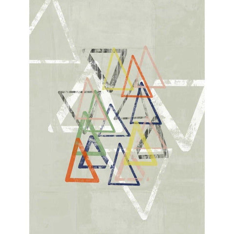 Stamped Triangles I Black Modern Wood Framed Art Print by Goldberger, Jennifer