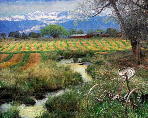 Idyllic Farm I White Modern Wood Framed Art Print with Double Matting by Vest, Chris