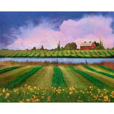 Idyllic Farm II Black Modern Wood Framed Art Print with Double Matting by Vest, Chris