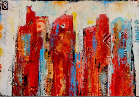 District 8 White Modern Wood Framed Art Print with Double Matting by Ashley, Erin