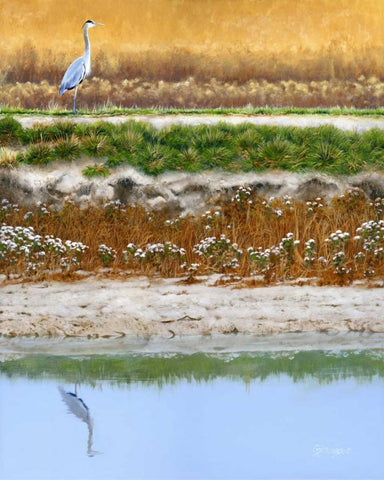 Blackwater Tapestry I White Modern Wood Framed Art Print with Double Matting by Szatkowski, Fred