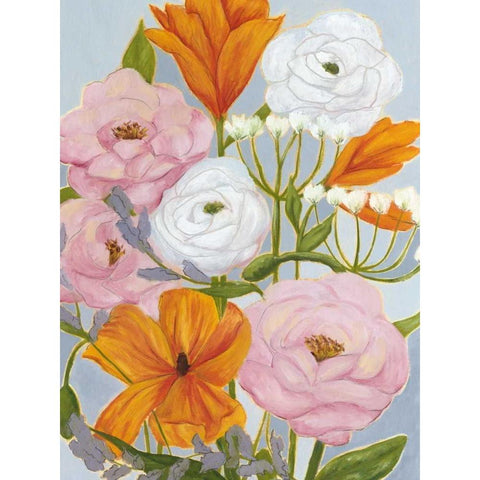 Morning Bouquet I Gold Ornate Wood Framed Art Print with Double Matting by Popp, Grace