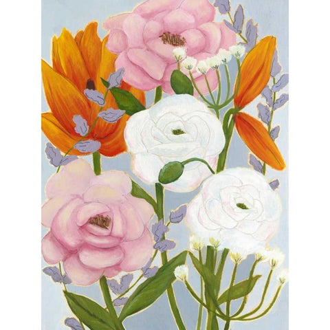 Morning Bouquet II Gold Ornate Wood Framed Art Print with Double Matting by Popp, Grace