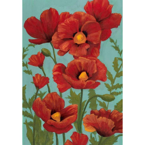 Poppy Promenade I Gold Ornate Wood Framed Art Print with Double Matting by Popp, Grace