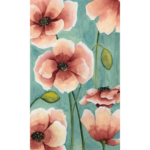 Freckled Poppies I White Modern Wood Framed Art Print by Popp, Grace