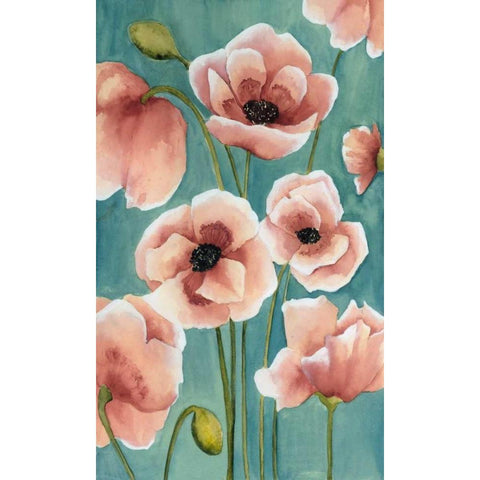 Freckled Poppies II Black Modern Wood Framed Art Print with Double Matting by Popp, Grace