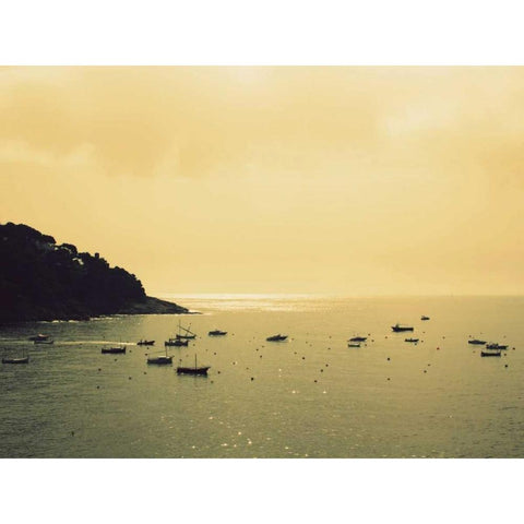 Sunset Harbour I Black Modern Wood Framed Art Print by Bell, Lillian