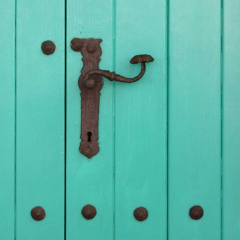 Rustic Turquoise Details II Black Modern Wood Framed Art Print with Double Matting by Bell, Lillian