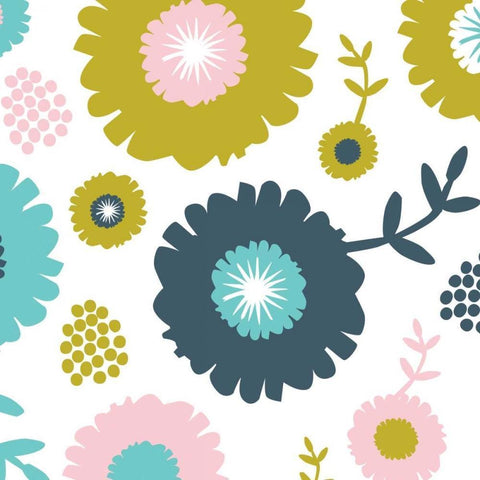 Garden Floral II White Modern Wood Framed Art Print with Double Matting by Ketchum, Nicole