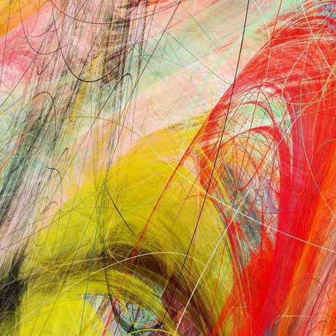 String Tile I White Modern Wood Framed Art Print with Double Matting by Burghardt, James