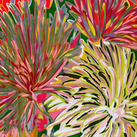 Spring Mix I Black Modern Wood Framed Art Print with Double Matting by Burghardt, James