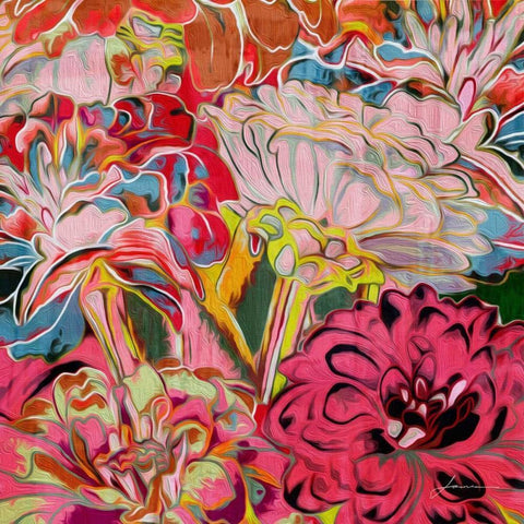 Spring Mix IV Gold Ornate Wood Framed Art Print with Double Matting by Burghardt, James