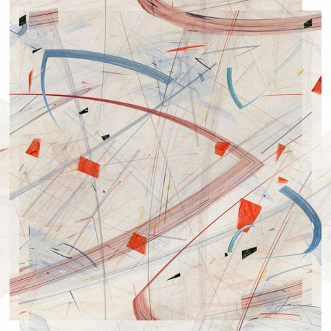 Vectora Panel II White Modern Wood Framed Art Print with Double Matting by Burghardt, James