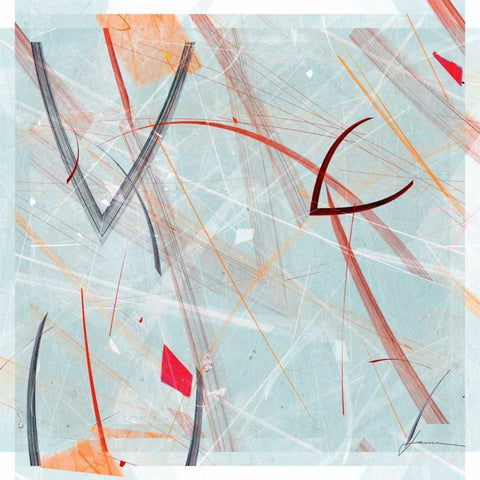 Vectora Panel III White Modern Wood Framed Art Print with Double Matting by Burghardt, James