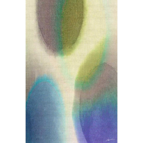 Overtone Blue I Black Modern Wood Framed Art Print with Double Matting by Butler, John