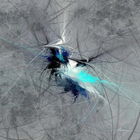 Paint Swirl II Black Modern Wood Framed Art Print by Burghardt, James