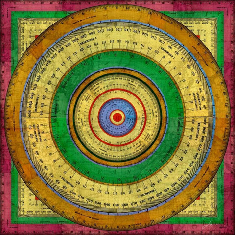 Measurement Tiles I Black Ornate Wood Framed Art Print with Double Matting by Burghardt, James