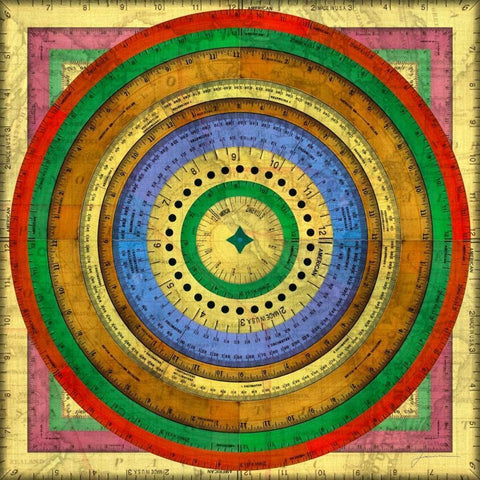 Measurement Tiles II Black Modern Wood Framed Art Print with Double Matting by Burghardt, James