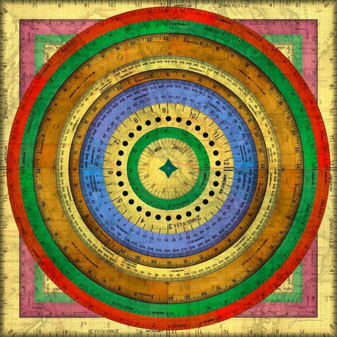 Measurement Tiles II Black Ornate Wood Framed Art Print with Double Matting by Burghardt, James