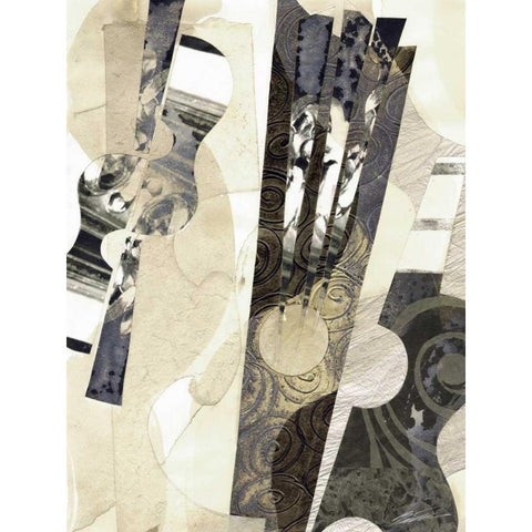 Calipso II Black Modern Wood Framed Art Print with Double Matting by Butler, John