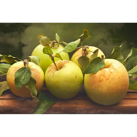 Jills Green Apples I Black Modern Wood Framed Art Print by Perry, Rachel