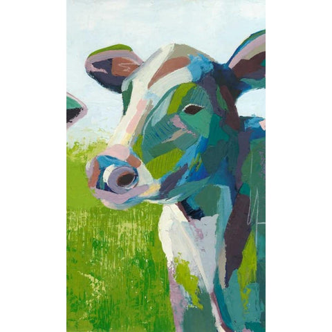 Painterly Cow III Black Modern Wood Framed Art Print with Double Matting by Popp, Grace