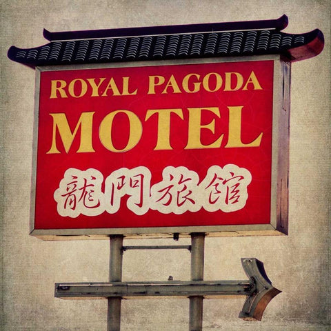 Vintage LA I Gold Ornate Wood Framed Art Print with Double Matting by Malek, Honey