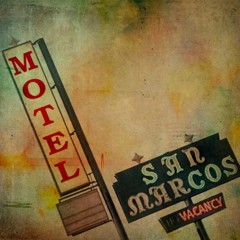 Vintage LA V White Modern Wood Framed Art Print with Double Matting by Malek, Honey