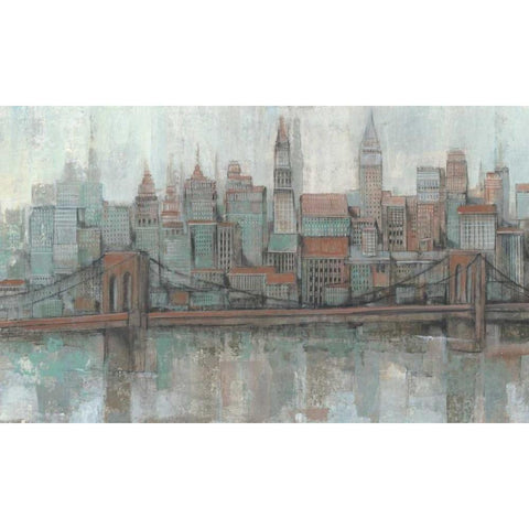 City Center II Gold Ornate Wood Framed Art Print with Double Matting by OToole, Tim