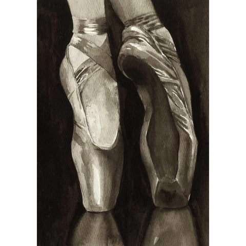 Ballet Shoes I White Modern Wood Framed Art Print by Popp, Grace