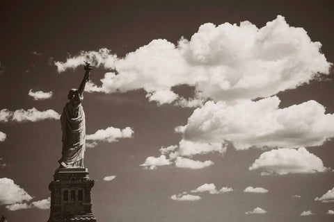 Liberty in the Clouds Black Ornate Wood Framed Art Print with Double Matting by Brooknam, John