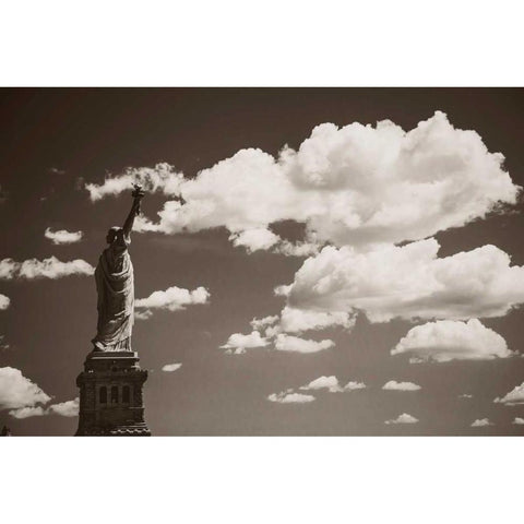 Liberty in the Clouds Black Modern Wood Framed Art Print with Double Matting by Brooknam, John