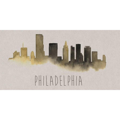 City Silhouettes VI Black Modern Wood Framed Art Print with Double Matting by Popp, Grace