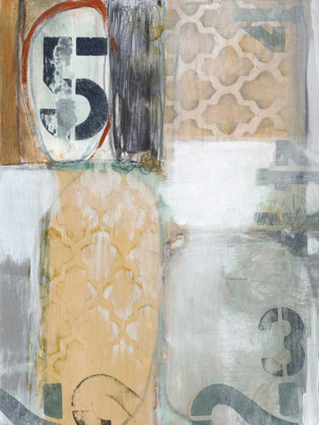 Downtown Numbers I White Modern Wood Framed Art Print with Double Matting by Fuchs, Jodi