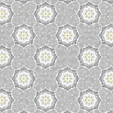 Glamour Medallions III Black Ornate Wood Framed Art Print with Double Matting by Hoffman, Katia