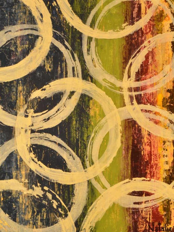 Rings of Engagement II White Modern Wood Framed Art Print with Double Matting by Avondet, Natalie