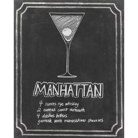 Chalkboard Cocktails II Gold Ornate Wood Framed Art Print with Double Matting by Popp, Grace