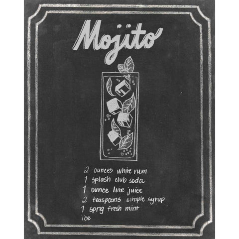 Chalkboard Cocktails V Black Modern Wood Framed Art Print with Double Matting by Popp, Grace