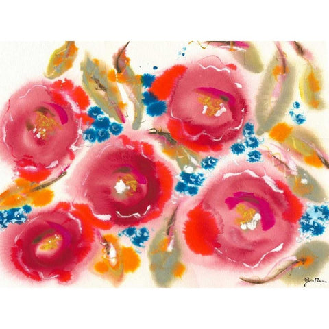 Bed of Roses III White Modern Wood Framed Art Print by Minasian, Julia