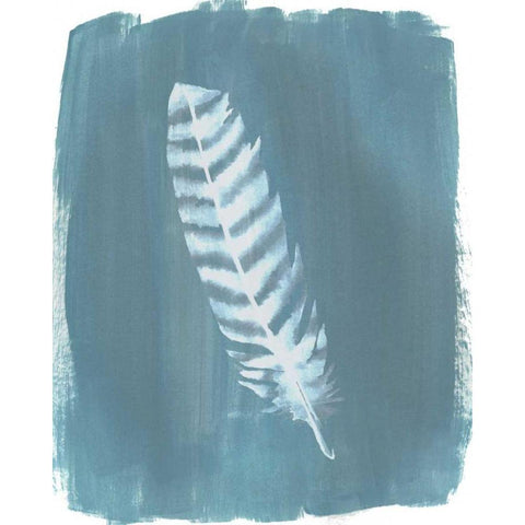 Feathers on Dusty Teal VIII Black Modern Wood Framed Art Print with Double Matting by Popp, Grace