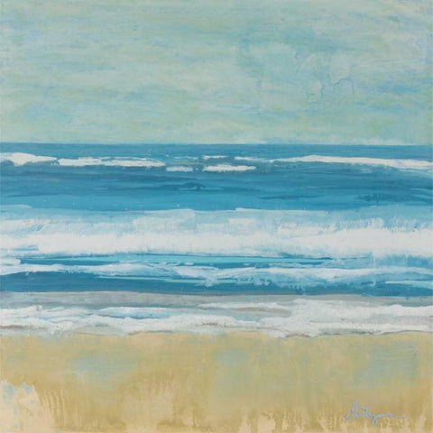 Puddle Beach White Modern Wood Framed Art Print with Double Matting by Roll, Dlynn